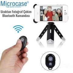 Microcase Tripod ve Selfie Çubuğu için Bluetoothlu Uzaktan Fotoğraf Çekim Kumandası Siyah - AL2638