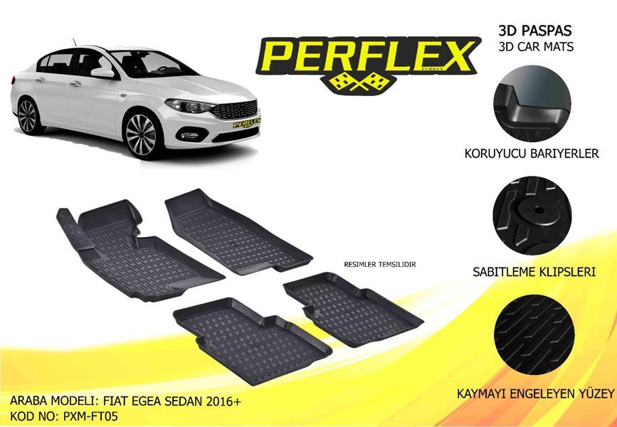 PERFLEX 3D X-MAT HAVUZLU PASPAS ÇEŞİTLERİ BEJ FIAT EGEA SEDAN 2016 3D X-MAT 5 PCS