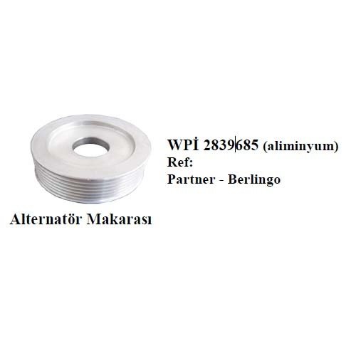 ALTERNATÖR MAKARASI P206-306-EXPERT-PARTNER-BERLINGO-JUMPY-XSARA-SCUDO 1.9D 98- ALÜMİNYUM