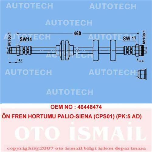 ÖN FREN HORTUMU PALIO-SIENA CPS01 PK:5 AD 21111
