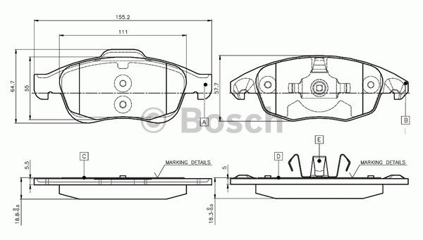 ÖN BALATA C4 PICASSO 1.6HDI 110hp 06 11 PARTNER-TEPE-BERLINGO 08 11 5008 09 DS4-DS5 0986TB2949