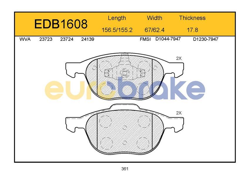 ÖN BALATA FOCUS 2 11.04 CMAX 1.6 TDCI 10.03 MAZDA 3 5 VOLVO S40 V50 04 GDB1583-FDB1594-LP1869