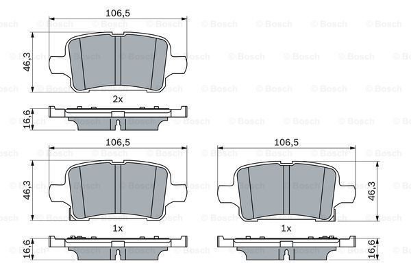 ARKA FREN BALATASI OPEL ASTRA K 1.0-1.4-1.4T-1.6T-1.6 CDTI 16 22 106.5x46.3x16.6