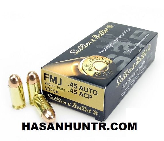 Sellier & Bellot 45 ACP Tabanca Mermisi