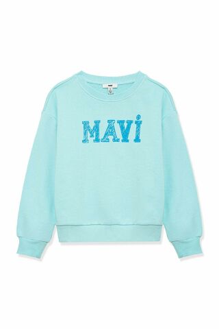 Mavi Logo Baskılı Çocuk Sweat 7S10037-70798