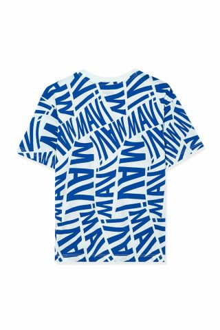 Mavi Logo Baskılı Mavi Çocuk Tişört 6610174-70911
