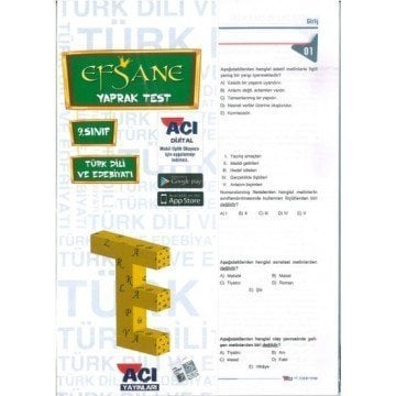 9.Sınıf Edebiyat Efsane Yaprak Test Açı Yayınları