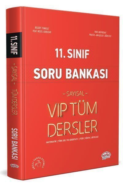 Editör Yayınları 11.Sınıf VIP Tüm Dersler Sayısal Soru Bankası Kırmızı Kitap