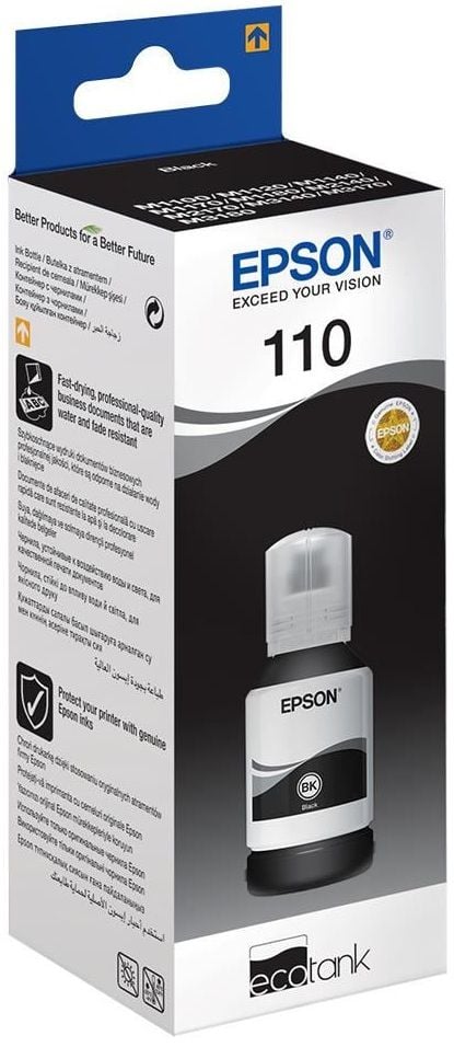 Epson EcoTank 110 120ml Orijinal Black (Siyah) Mürekkep Kartuş C13T03P14A