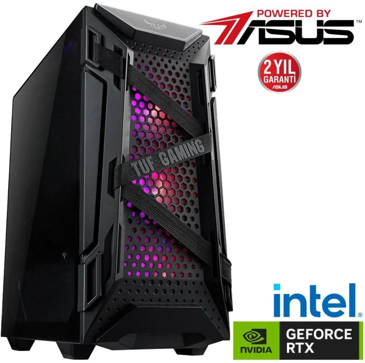 Warrior Gaming PC Powered by ASUS RTX4060 Dual 8GB, 16GB RAM, 512GB M2 SSD, i3-13100F, 550W GT301 RBG ATX Kasa (w1299)