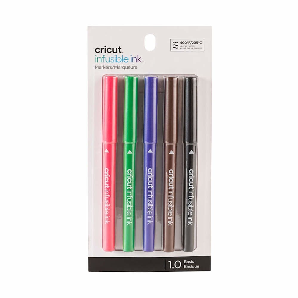 Cricut 2006256 Explore Maker Infusıble Ink Orta Uçlu Kalem Seti 5li Paket Temel Renkler