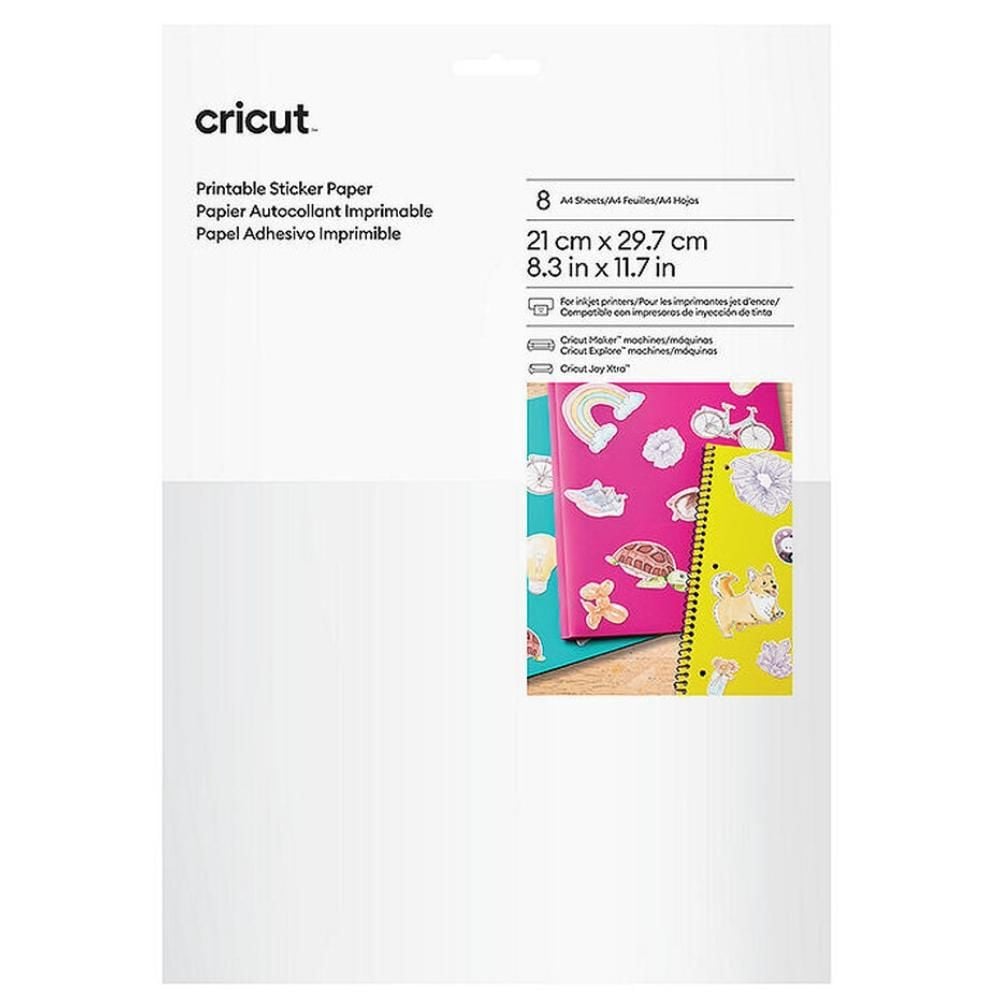 Cricut Yazdırılabilir Çıkartma Kağıdı A4-8 Sayfa Beyaz 2010361