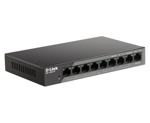D-LINK DSS-100E-9P L2 Unmanaged Switch with 8 10/100Base-TX ports and 1 100/1000Base-T ports (8 PoE ports)