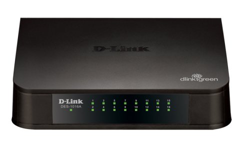 D-LINK DES-1016A L2 Unmanaged Switch with 16 10/100Base-TX ports.