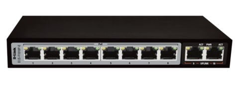 D-LINK DGS-F1010P-E/E 10-port 10/100/1000Base-T Unmanaged Long Range 250m PoE+ Surveillance Switch with 8 PoE ports, 96W PoE Power budget  (EU Plug)