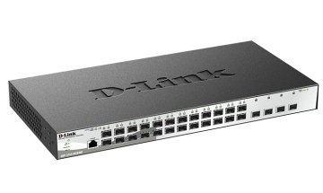 D-LINK DGS-1210-28XS/ME L2 Managed Switch with 24 100/1000Base-X SFP ports and 4 10GBase-X SFP+ ports.