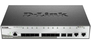D-LINK DGS-1210-12TS/ME L2 Managed Switch with 10 1000Base-X SFP ports and 2 10/100/1000Base-T ports.