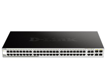 D-LINK DGS-1210-52/F L2 Smart Switch with  48 10/100/1000Base-T ports and 4 1000Base-T/SFP combo-ports.