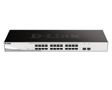 D-LINK DGS-1210-26/F L2 Smart Switch with  24 10/100/1000Base-T ports and 2 100/1000Base-X SFP ports.