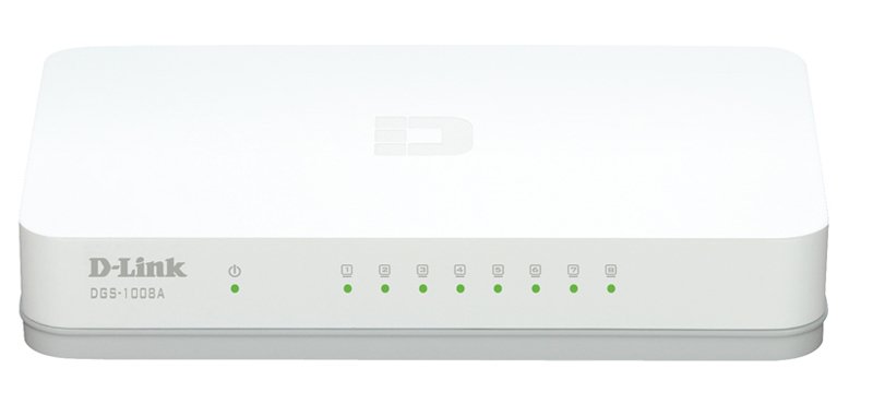 D-LINK DGS-1008A L2 Unmanaged Switch with 8 10/100/1000Base-T ports.