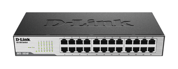 D-LINK DES-1024D L2 Unmanaged Switch with 24 10/100Base-TX ports.