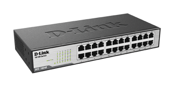 D-LINK DES-1024D L2 Unmanaged Switch with 24 10/100Base-TX ports.