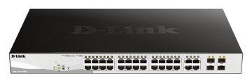 D-LINK DGS-1210-28MP/F L2 Smart Switch with  24 10/100/1000Base-T ports and 4 1000Base-T/SFP combo-ports (24 PoE ports 802.