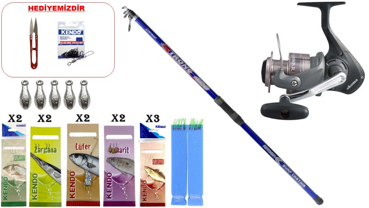 Remixon Strong 4.20m 100-250gr &Okuma RVP-55 SURF SETİ