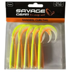 Savage Gear LB Sandeel Curltail 10cm Lemon Back 5 Adet Suni Yem