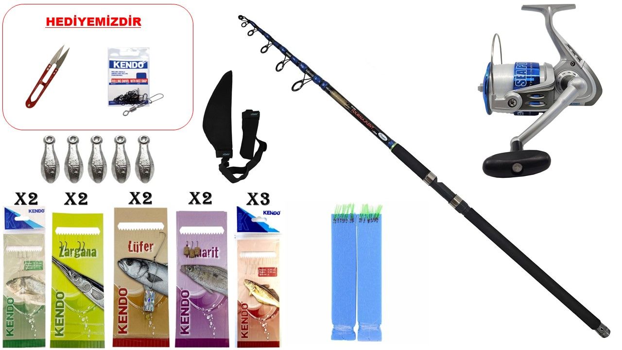 ﻿Kendo Tournament 3.50m 100-200gr & Sea Power 7000 SURF SETİ