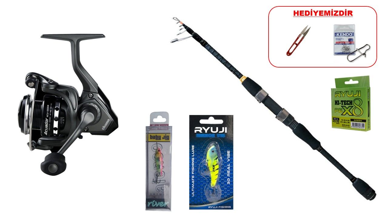 Ryuji Rock Fish Tele 2.28m 3-16gr & Okuma Acuador 1000A LRF SETİ