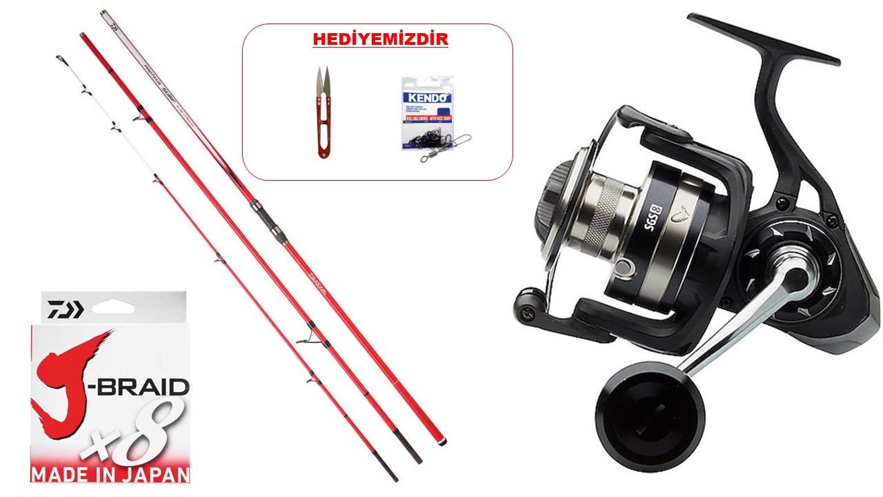 Daiwa Proteus 4.20m 100-225gr & Savage Gear SGS8 8000 Profesyonel Surf Seti