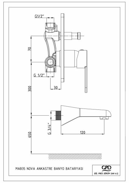 MAB35 NOVA ANKASTRE BANYO BATARYASI (TSEN817)