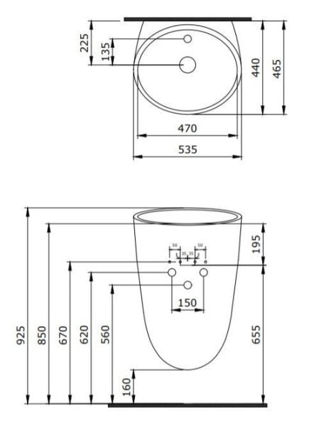 BOCCHİ Venezia Asma Monoblok Lavabo Antrasit