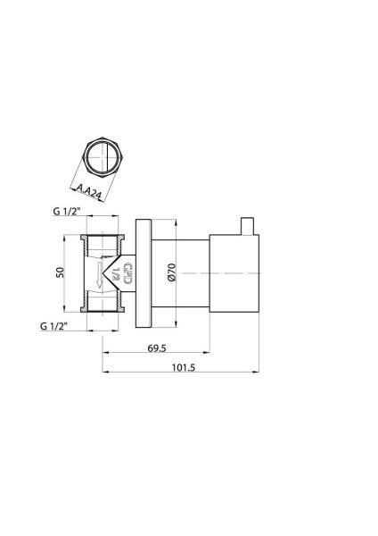 AAK71  1/2''  ESPİNA ANKASTRE ARA KESME VALFİ (BÜYÜK VOLAN)