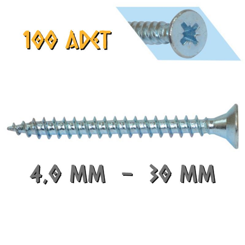 Yağmur Vida Ahşap Sunta Vidası 4.0x30 mm. - 100 Adet