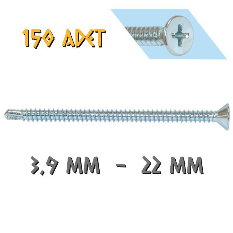 Yağmur Vida YHB Matkap Uçlu Akıllı Vida 3.9x22 mm. - 150 Adet