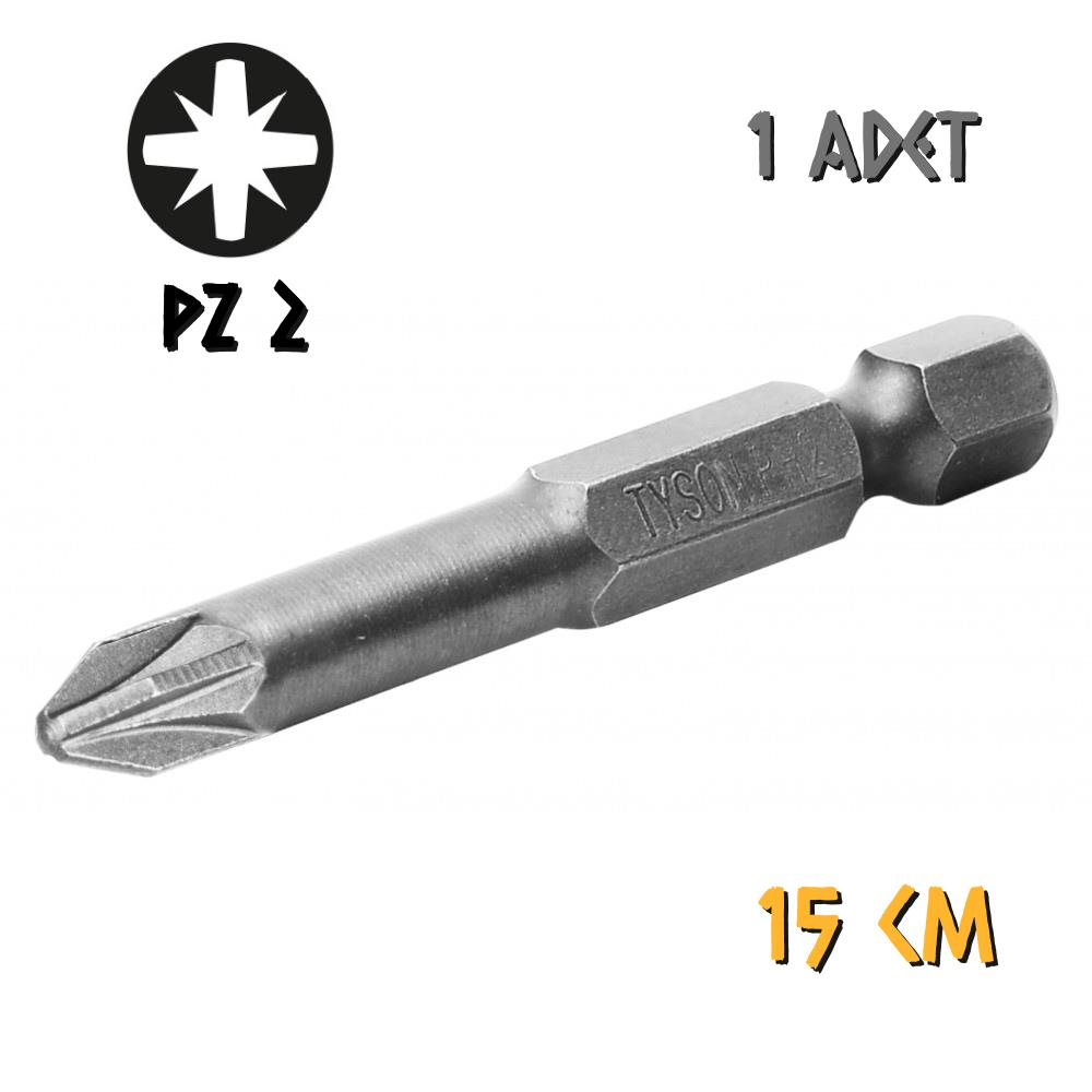 Kupa Tyson Vidalama Ucu Bits Uç - PZ2 Yıldız - 15 cm. - 1 Adet