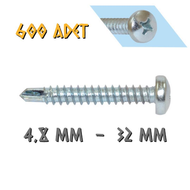 Yağmur Vida YSB Matkap Uçlu Akıllı Vida 4.8x32 mm. - 600 Adet