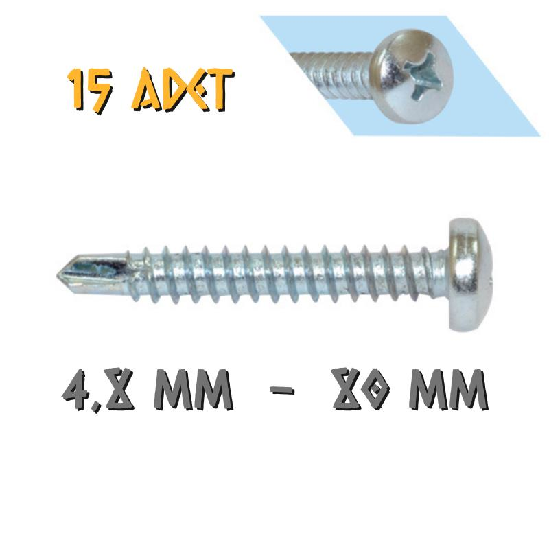 Yağmur Vida YSB Matkap Uçlu Akıllı Vida 4.8x80 mm. - 15 Adet