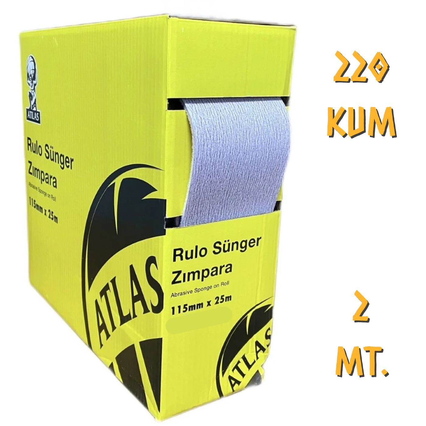 Atlas Rulo Soft Sünger Zımpara 115 mm. - 2 mt. - 220 Kum