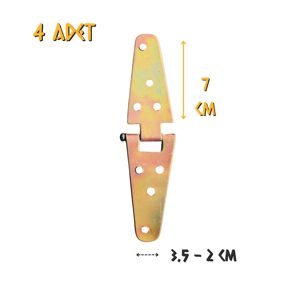 Koral Çift Kuyruklu Menteşe No: 800-3.5 - 7 cm. - 4 Adet