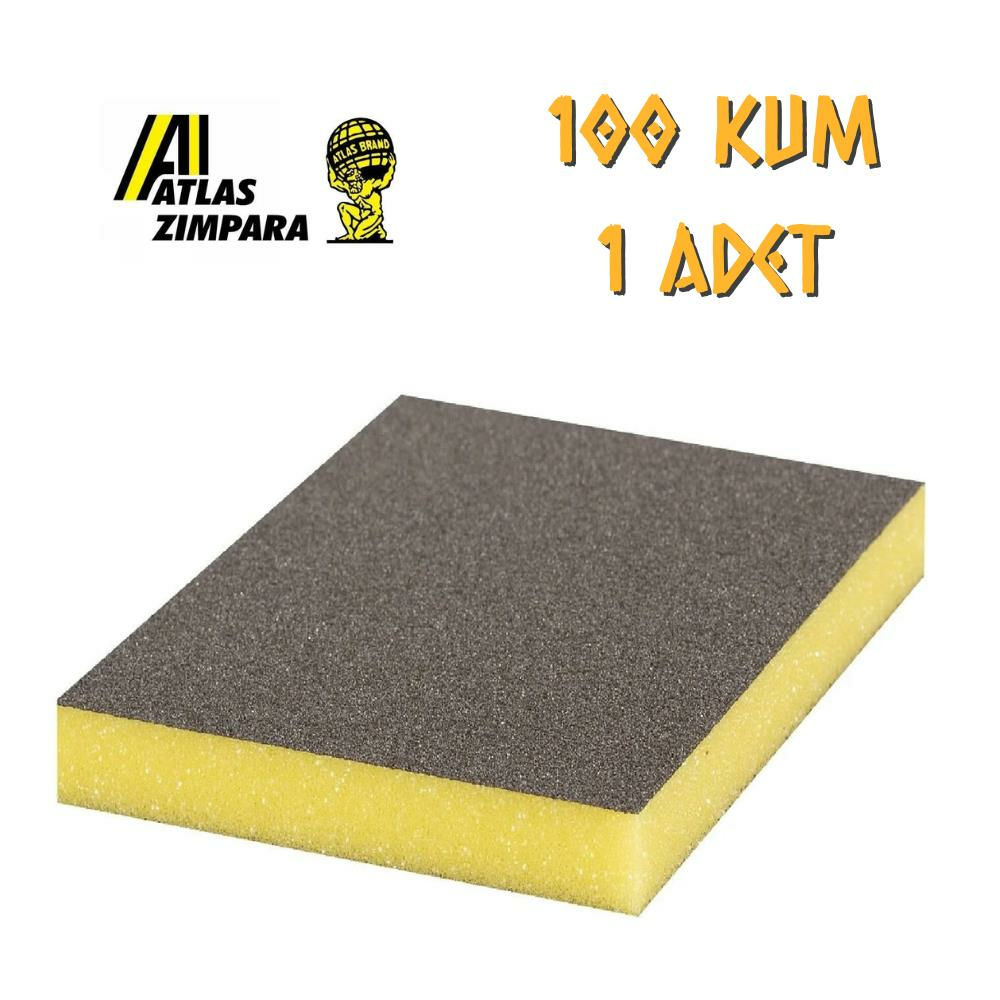 Atlas Sünger Zımpara - İnce 2 taraflı - 100 Kum - 1 Adet