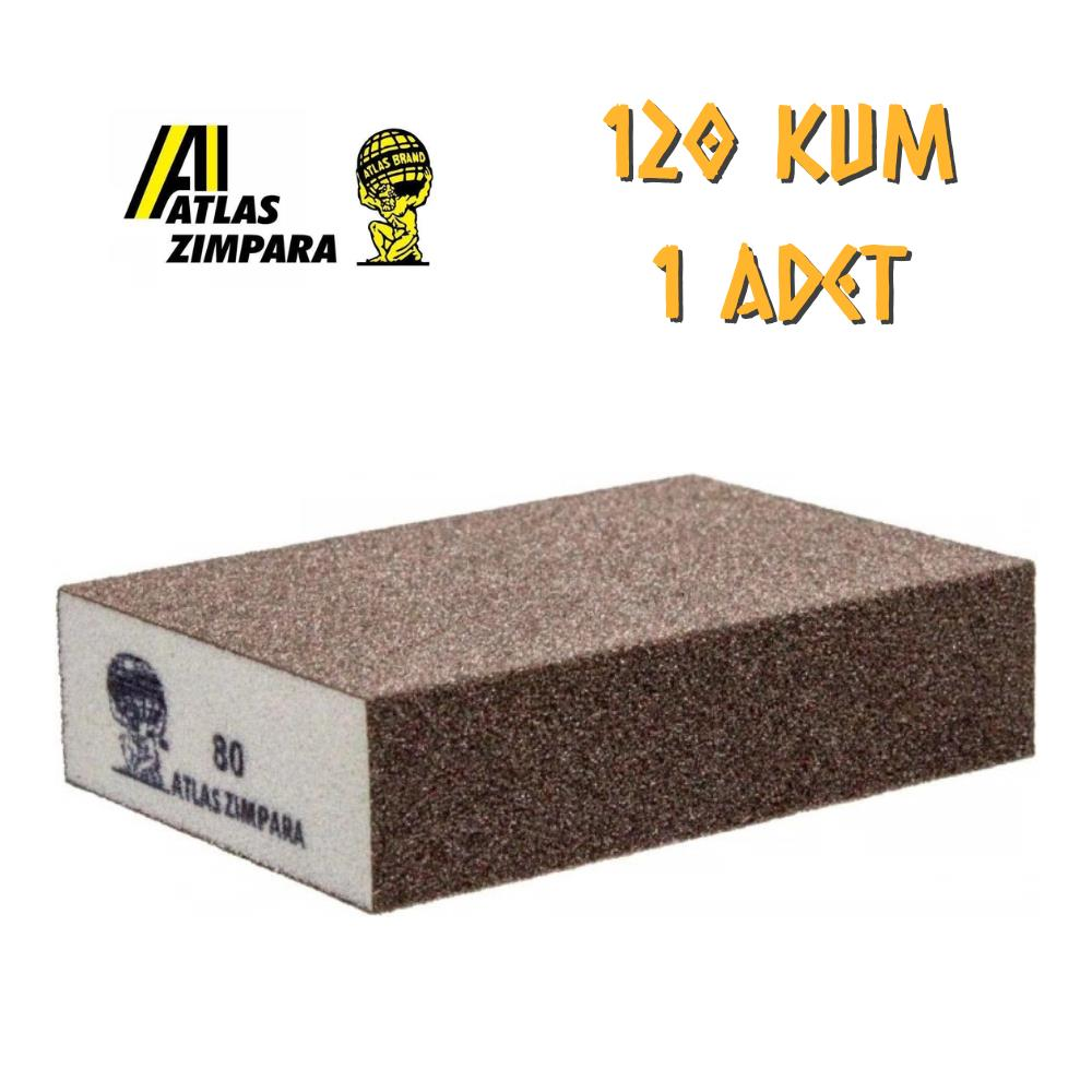 Atlas Sünger Zımpara - Kalın 4 Taraflı - 120 Kum - 1 Adet