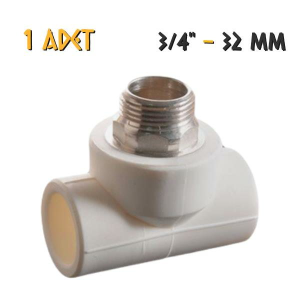 Plastherm PPRC Geçme T Parçası - Dış Dişli - 32x3/4'' - 1 Adet