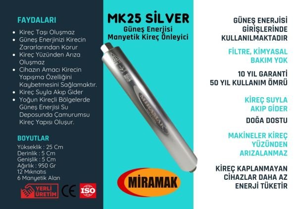 Gün Isı Manyetik Kireç Önleyici 1/2inc MK25Silver