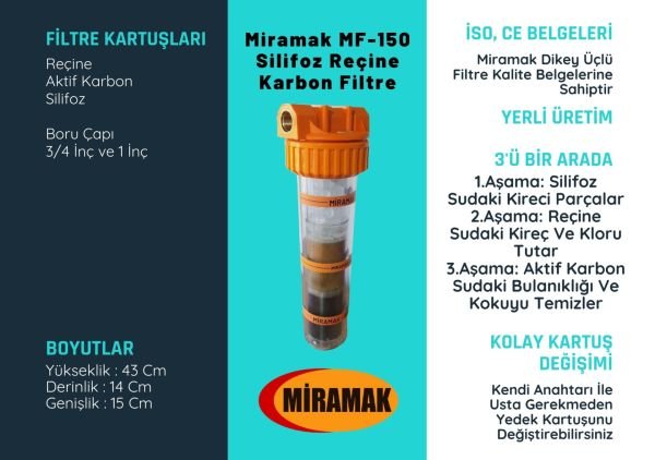 Miramak MF-150 Silifoz Reçine Karbon Filtre