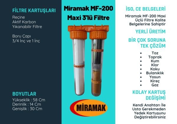 Miramak MF-200 Maxi 3'lü Filtre
