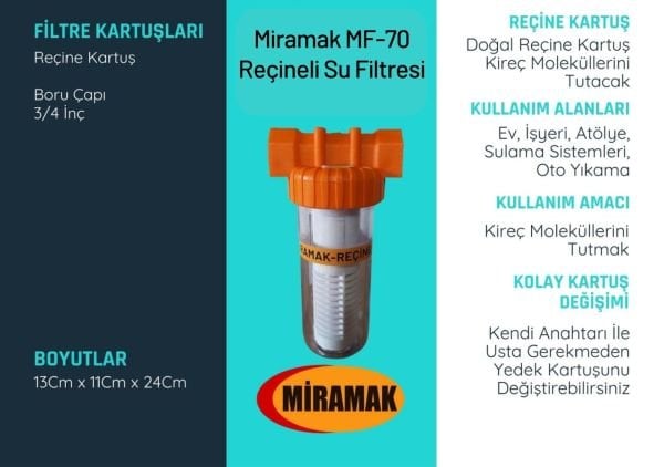 Miramak MF-70 Reçineli Su Filtresi 3/4 İnç