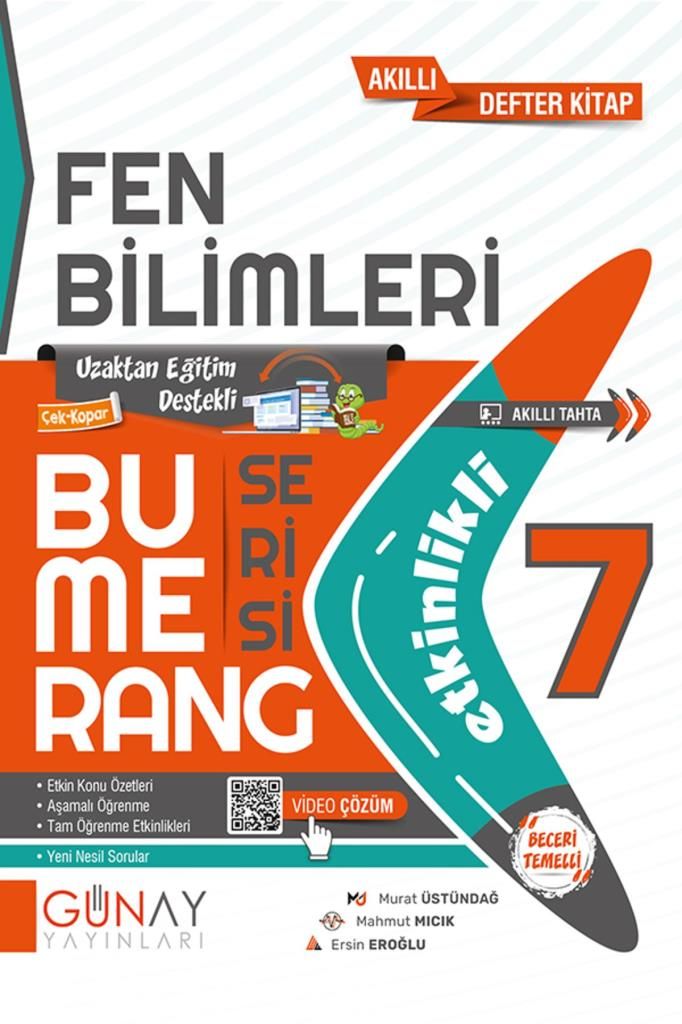 7.SINIF BUMERANG ETKİNLİKLİ AKILLI KİTAP FEN BİLİMLERİ 2024-2025 YENİ MÜFREDATA UYGUN